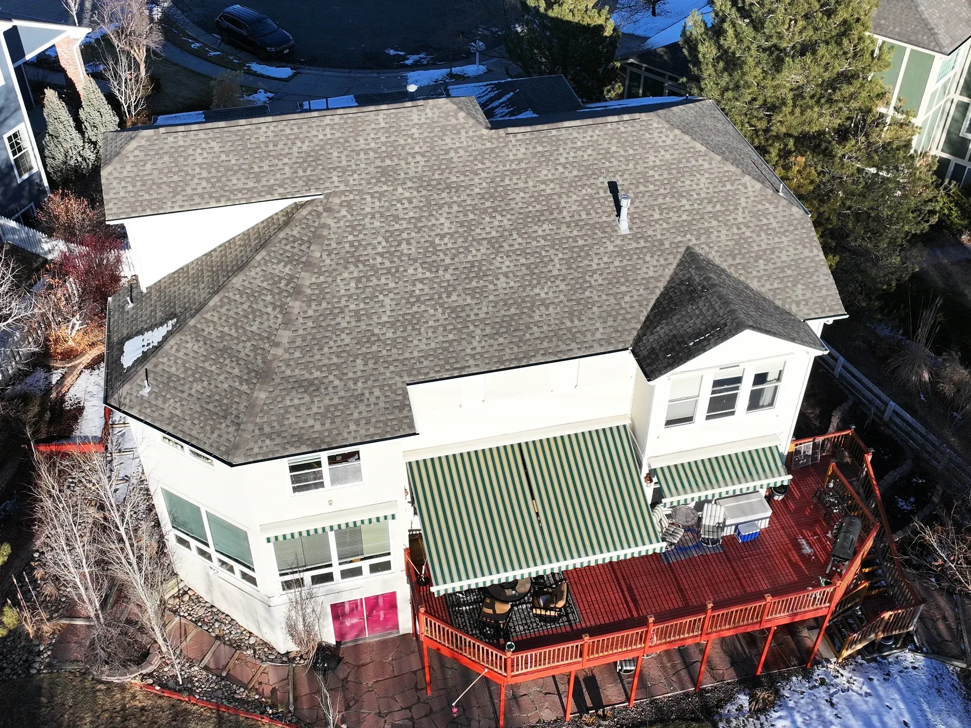 Roof installation progress