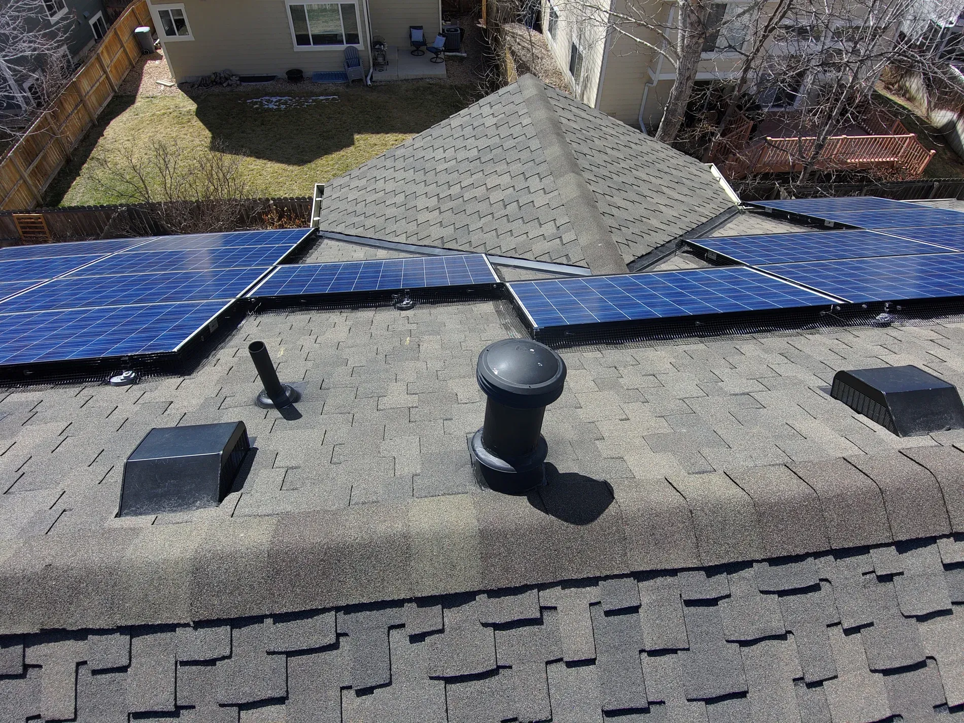 Roof with solar panel integration
